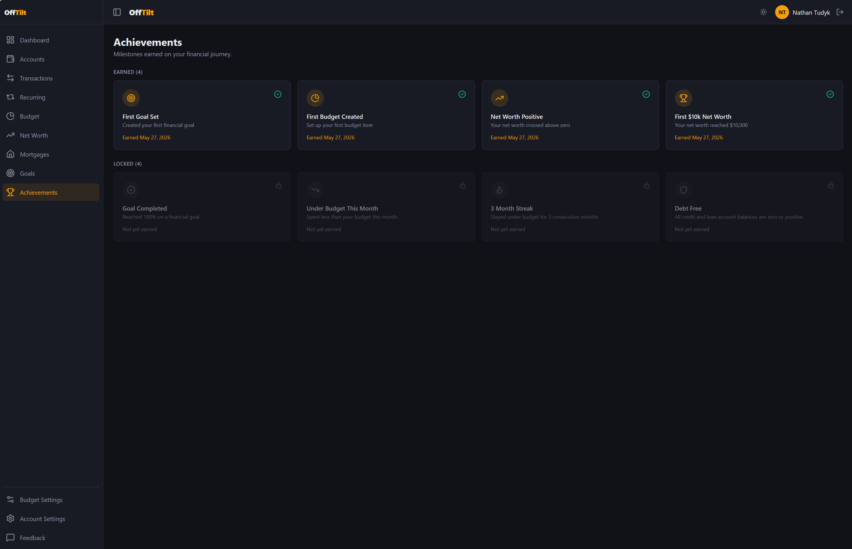 OffTilt achievements screenshot