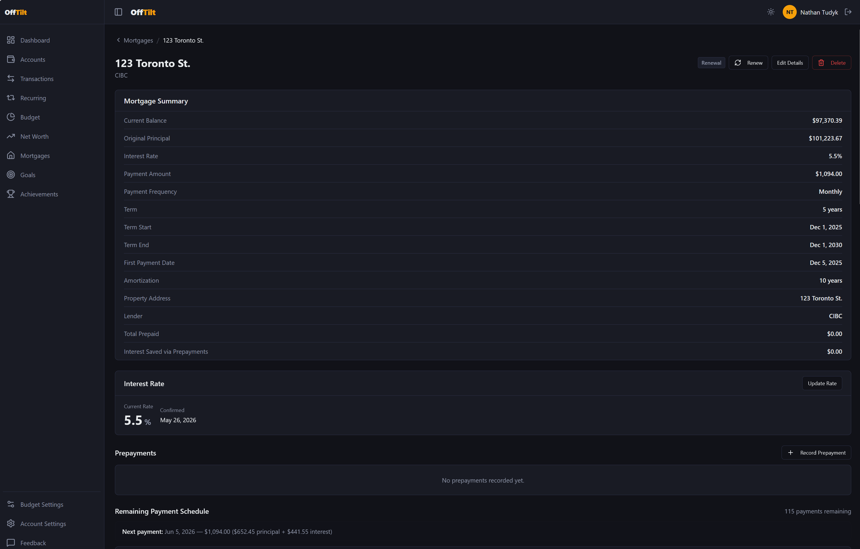 OffTilt mortgages screenshot
